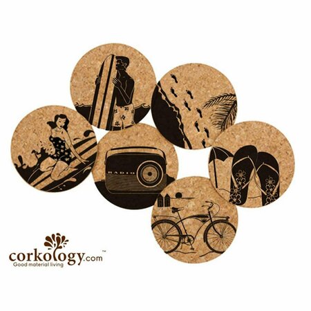 CORKOLOGY Beach Life Cork Coaster Sets CO99631